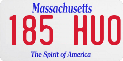 MA license plate 185HU0