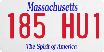 MA license plate 185HU1
