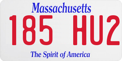 MA license plate 185HU2