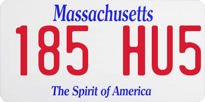 MA license plate 185HU5