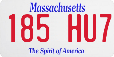 MA license plate 185HU7