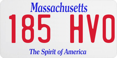 MA license plate 185HV0
