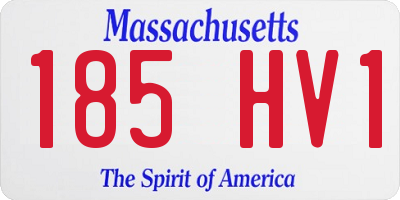 MA license plate 185HV1