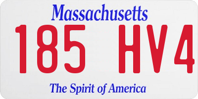 MA license plate 185HV4