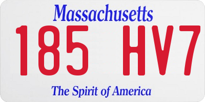 MA license plate 185HV7