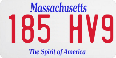 MA license plate 185HV9