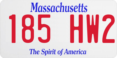 MA license plate 185HW2