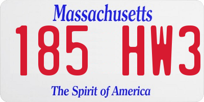 MA license plate 185HW3