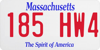MA license plate 185HW4