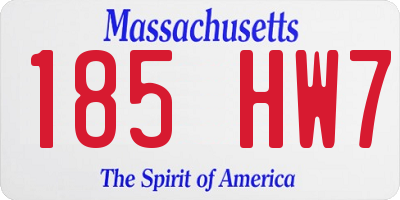 MA license plate 185HW7