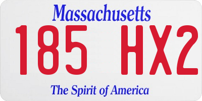 MA license plate 185HX2