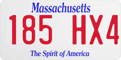 MA license plate 185HX4