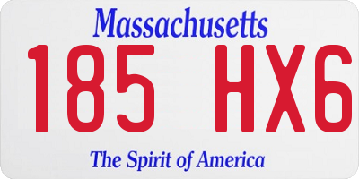 MA license plate 185HX6