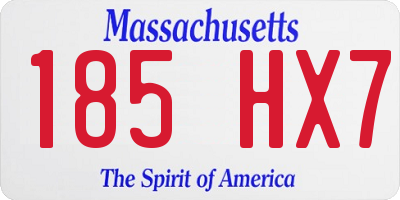 MA license plate 185HX7
