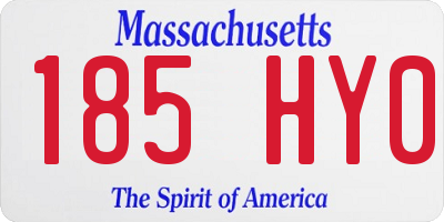 MA license plate 185HY0