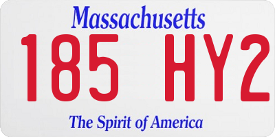 MA license plate 185HY2