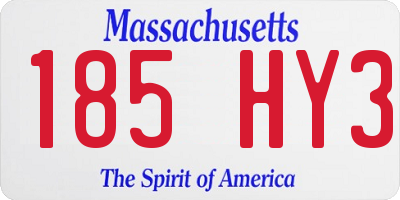 MA license plate 185HY3