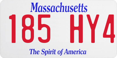 MA license plate 185HY4