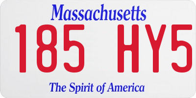 MA license plate 185HY5