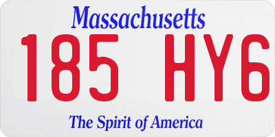MA license plate 185HY6