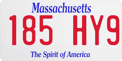 MA license plate 185HY9