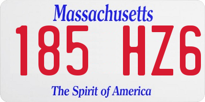 MA license plate 185HZ6