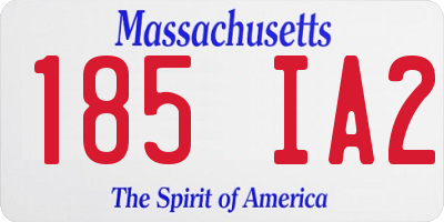 MA license plate 185IA2