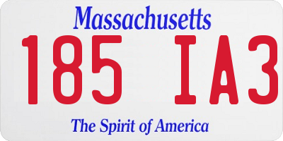 MA license plate 185IA3