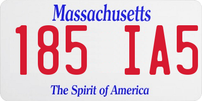 MA license plate 185IA5