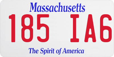 MA license plate 185IA6