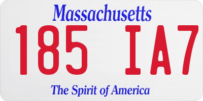 MA license plate 185IA7