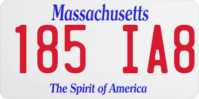 MA license plate 185IA8