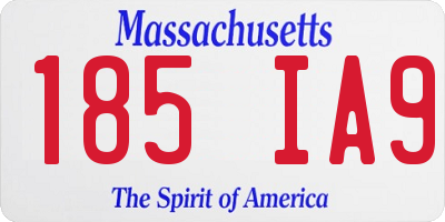 MA license plate 185IA9