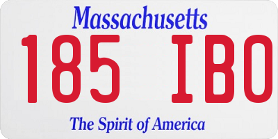 MA license plate 185IB0