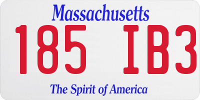 MA license plate 185IB3