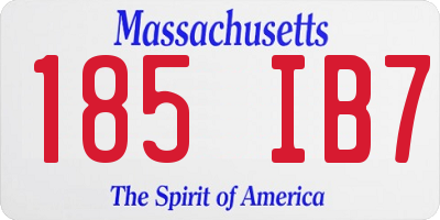 MA license plate 185IB7