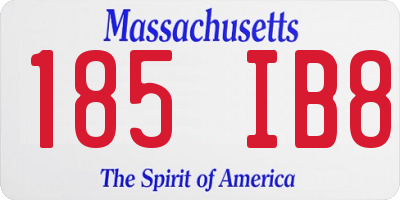 MA license plate 185IB8