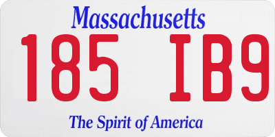 MA license plate 185IB9