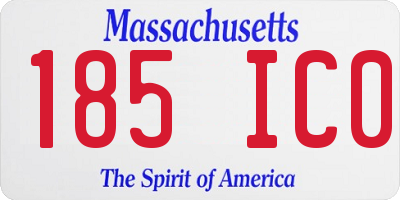 MA license plate 185IC0