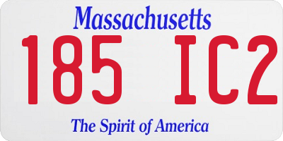 MA license plate 185IC2