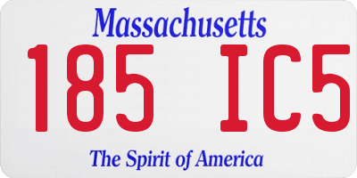 MA license plate 185IC5