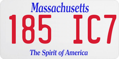 MA license plate 185IC7