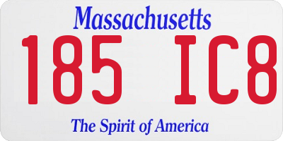 MA license plate 185IC8