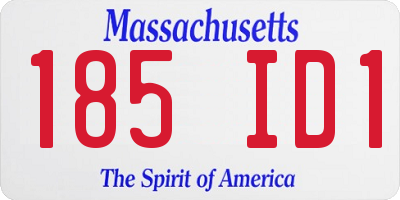 MA license plate 185ID1