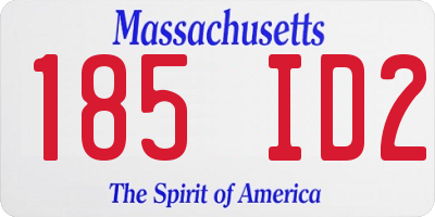 MA license plate 185ID2