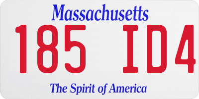 MA license plate 185ID4