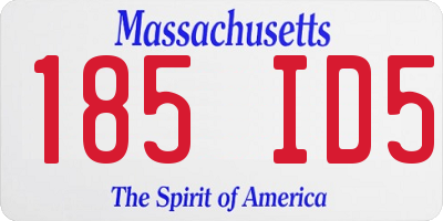 MA license plate 185ID5