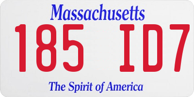 MA license plate 185ID7