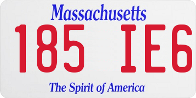 MA license plate 185IE6