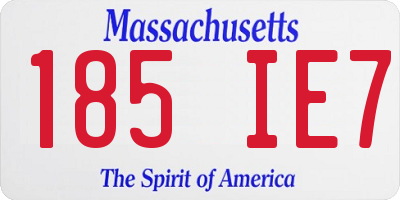 MA license plate 185IE7